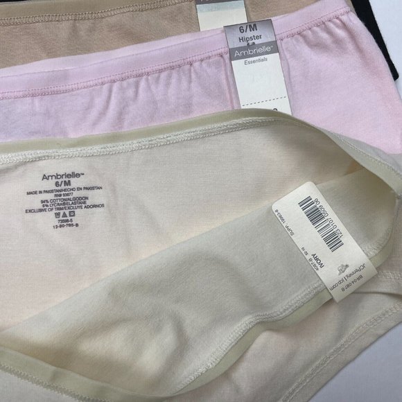 Ambrielle Hipster Panty Low-Cut Stretch 94%Cotton 6%Lycra Women 6 M NWT Lot of 4 - Picture 5 of 8